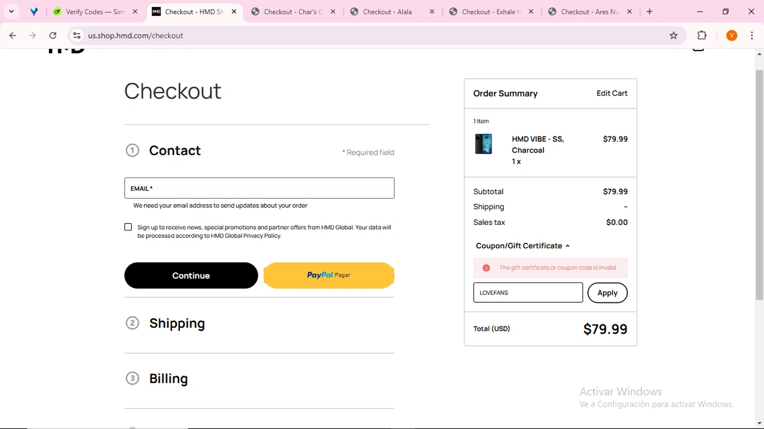 HMD promo code screenshot showing code LOVEFANS applied at HMD checkout page. Uploaded by SimplyCodes community member FortunateFinder9465 on Jan 26, 2025