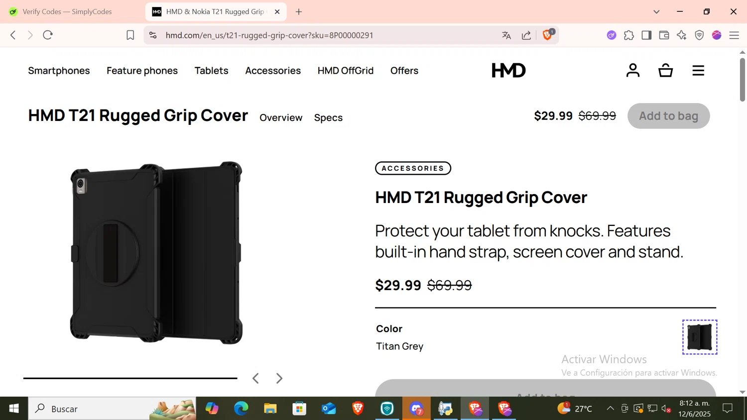 HMD promo code screenshot showing code LOVEIT applied at HMD checkout page. Uploaded by SimplyCodes community member CODMOBILE1 on Jun 12, 2025