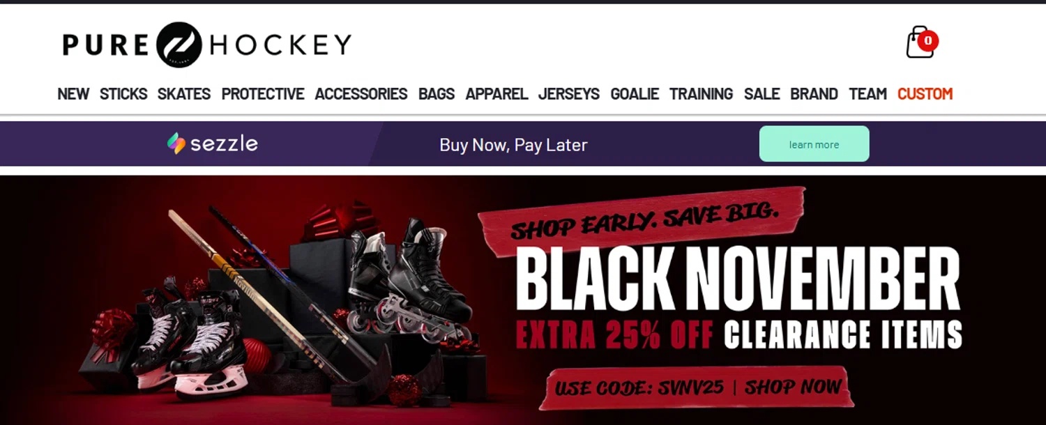 Hockey Giant promo code screenshot showing code SVNV25 applied at Hockey Giant checkout page. Uploaded by SimplyCodes community member eudorasuarez on Oct 31, 2025