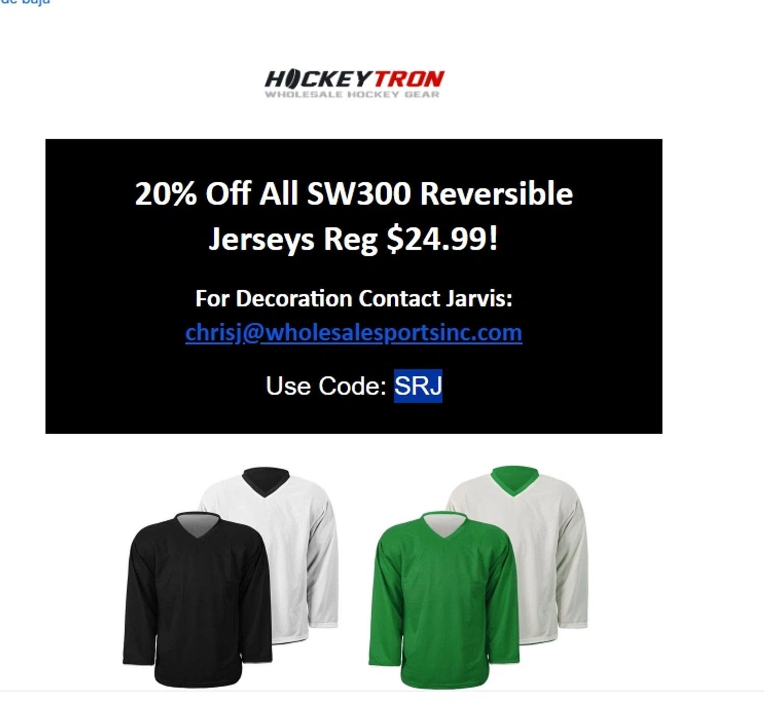 Hockey tron promo code screenshot showing code SRJ applied at Hockey tron checkout page. Uploaded by SimplyCodes community member Mdeoca on Feb 20, 2026