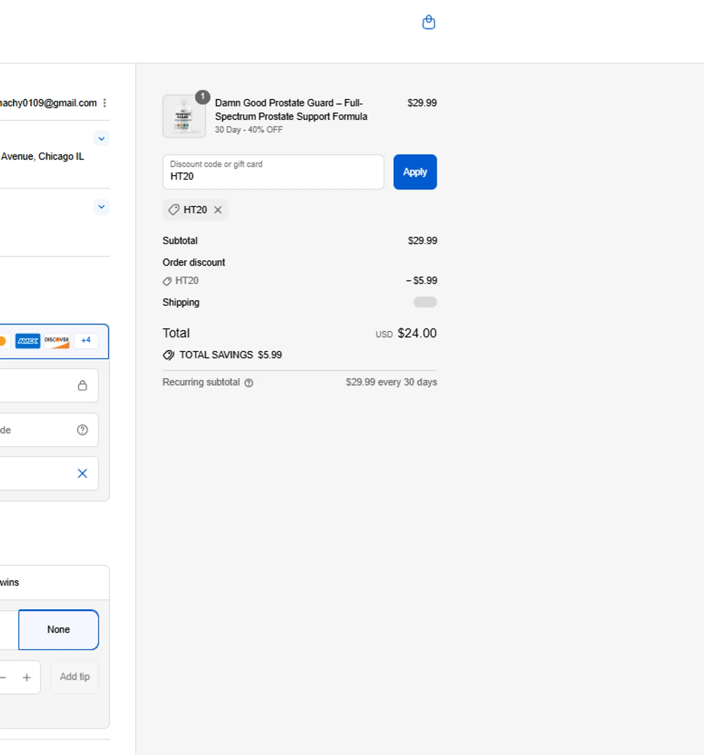 Hodgetwins coupon code screenshot showing code HT20 applied at Hodgetwins checkout page. Uploaded by SimplyCodes community member Lisboa on Aug 30, 2025