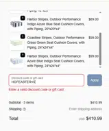 HOFEASTER15 coupon verification screenshot