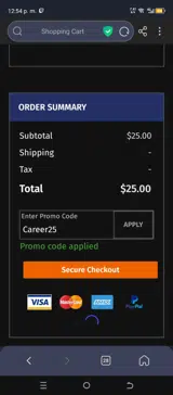 Career25 coupon verification screenshot