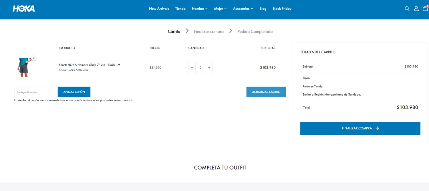 HOKA coupon code screenshot showing code misprimerashoka applied at HOKA checkout page. Uploaded by SimplyCodes community member Dorothy on Dec 2, 2025