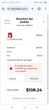mystery coupon verification screenshot