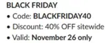 BLACKFRIDAY40 coupon verification screenshot