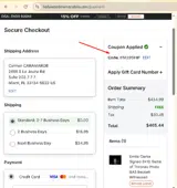 HM29SHIP coupon verification screenshot