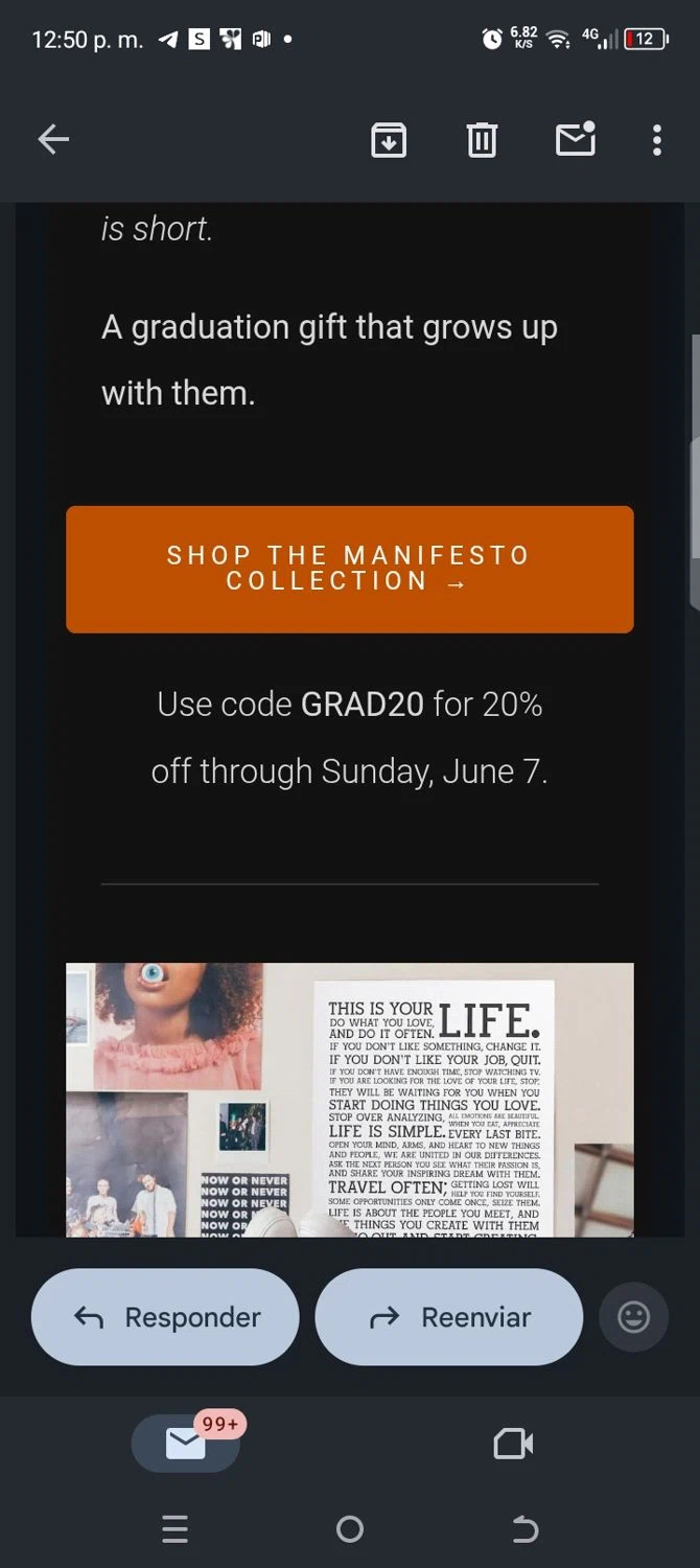 Holstee promo code screenshot showing code Grad20 applied at Holstee checkout page. Uploaded by SimplyCodes community member kellymoreno on May 14, 2026
