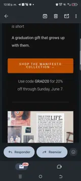 Grad20 coupon verification screenshot