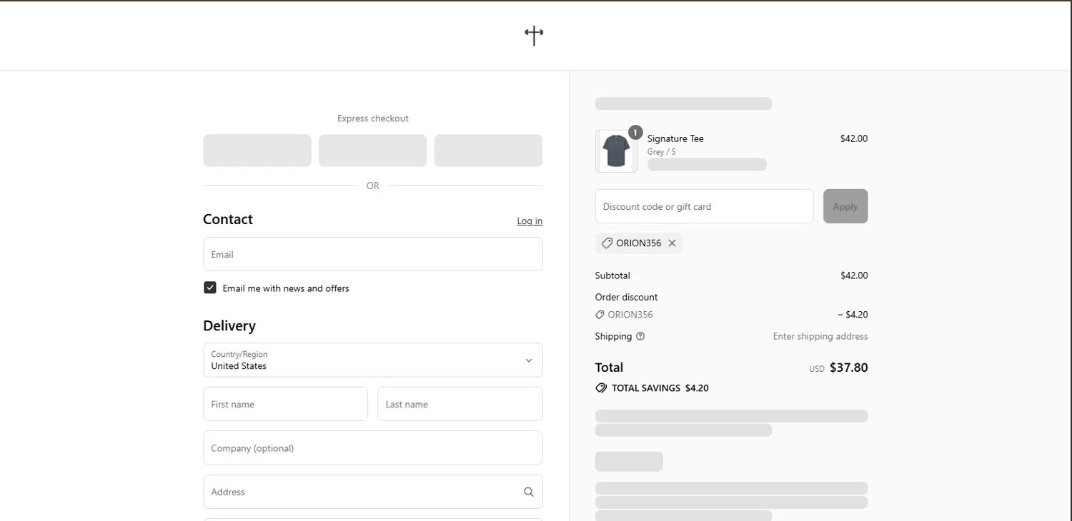 HolStrength discount code screenshot showing code ORION356 applied at HolStrength checkout page. Uploaded by SimplyCodes community member BrillianteMaestro892 on Aug 21, 2025