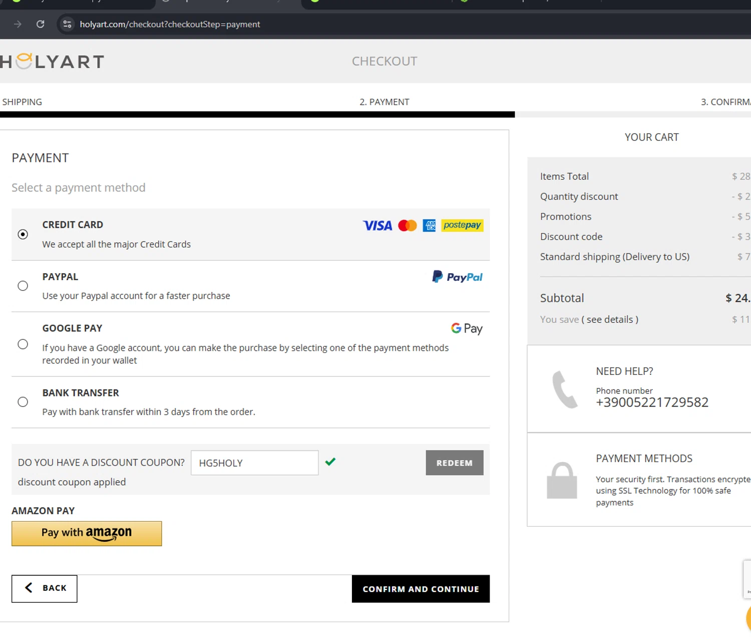 Holy Art discount code screenshot showing code HG5HOLY applied at Holy Art checkout page. Uploaded by SimplyCodes community member arimakouse on Nov 21, 2025
