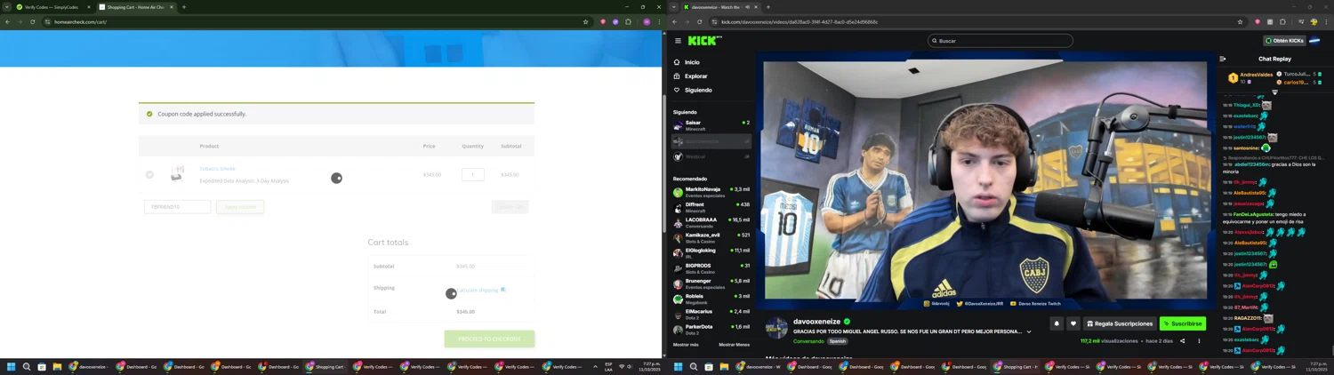 Home Air Check checkout page showing Home Air Check promo code box | Screenshot taken by SimplyCodes community member on Oct 11, 2025