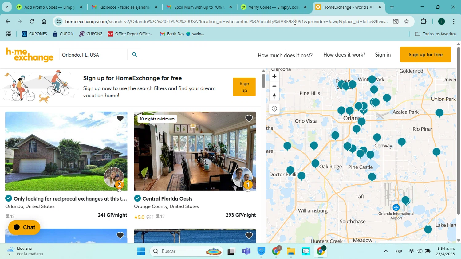 HomeExchange.com promo code screenshot showing code ROAMAROO applied at HomeExchange.com checkout page. Uploaded by SimplyCodes community member jorgejavierherrera on Apr 23, 2025