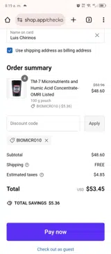 Home & Garden Supply coupon verification screenshot
