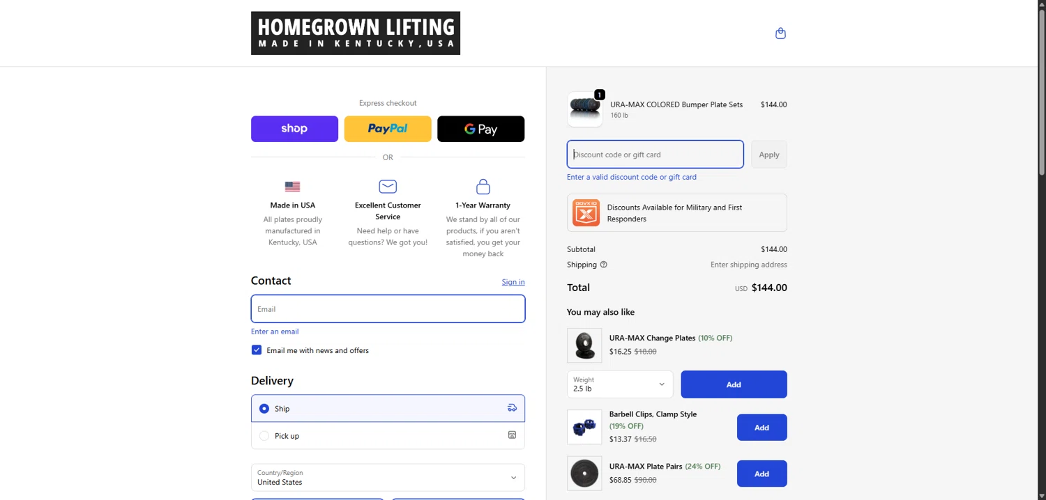 HomeGrown Lifting discount code screenshot showing code 25OFF applied at HomeGrown Lifting checkout page. Uploaded by SimplyCodes community member QuestLynx5304 on Jan 2, 2026