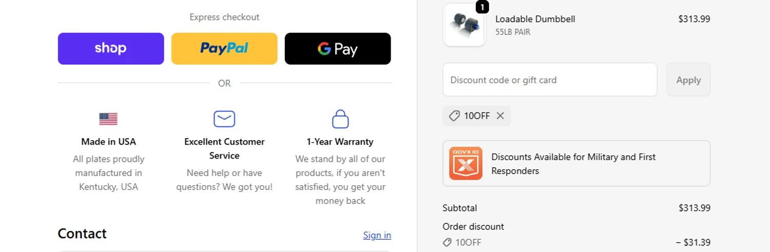 HomeGrown Lifting discount code screenshot showing code 25OFF applied at HomeGrown Lifting checkout page. Uploaded by SimplyCodes community member ashe1986 on Dec 17, 2025