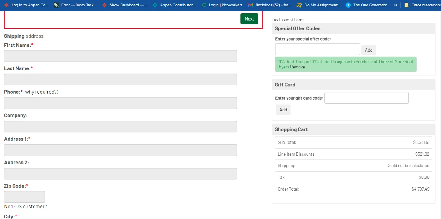 Home Improvement Supply checkout page showing Home Improvement Supply discount code box | Screenshot taken by SimplyCodes community member on Feb 4, 2026