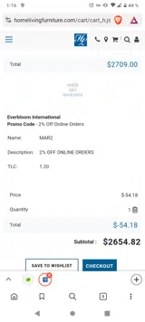 mar2 coupon verification screenshot