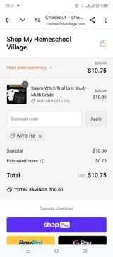 WITCH10 coupon verification screenshot