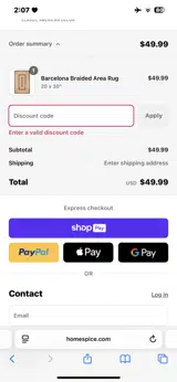 freedom20 coupon verification screenshot