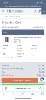 FALL10 coupon verification screenshot