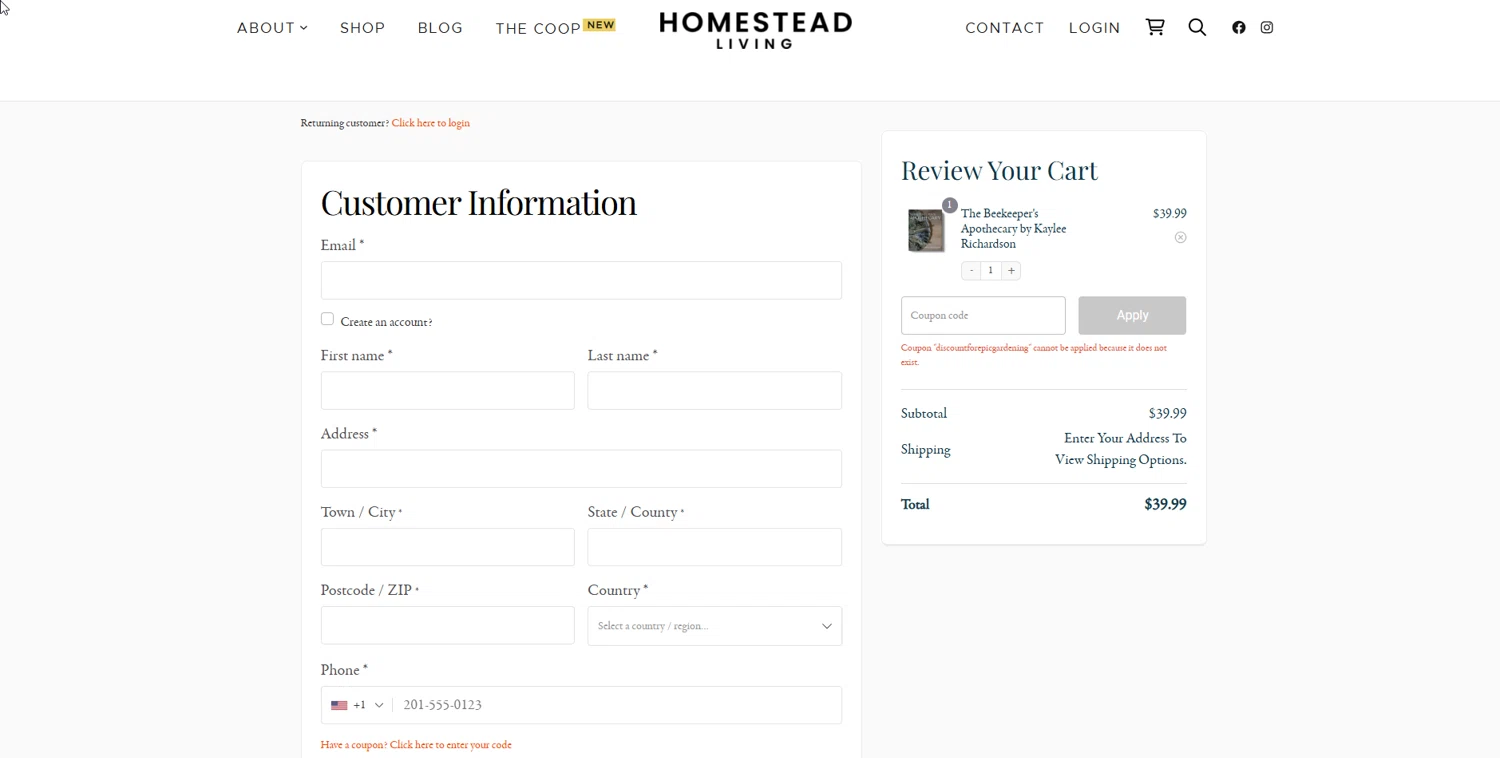 Homestead Living promo code screenshot showing code discountforEpicGardening applied at Homestead Living checkout page. Uploaded by SimplyCodes community member BonusShopper4099 on Jan 9, 2026