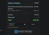 Honda Car Parts Direct coupon verification screenshot