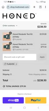 FLASH50 coupon verification screenshot