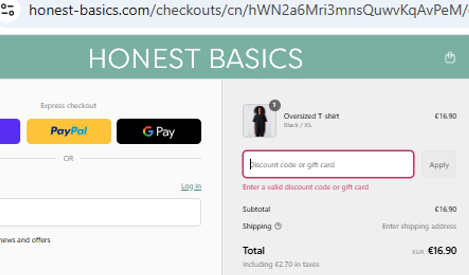 Honest Basics discount code screenshot showing code HappyBirthday7 applied at Honest Basics checkout page. Uploaded by SimplyCodes community member PennyOwl2559 on Sep 4, 2025