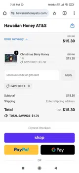 SAVE10OFF coupon verification screenshot
