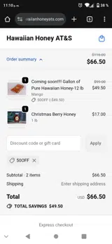 50off coupon verification screenshot