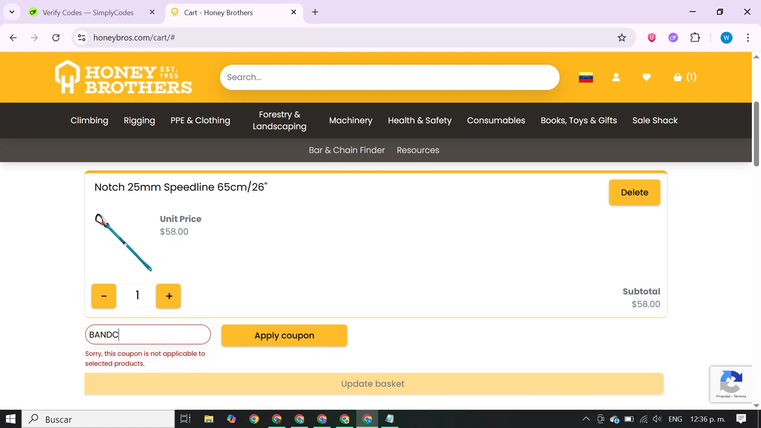 Honey Brothers checkout page showing Honey Brothers discount code box | Screenshot taken by SimplyCodes community member on Jul 30, 2025