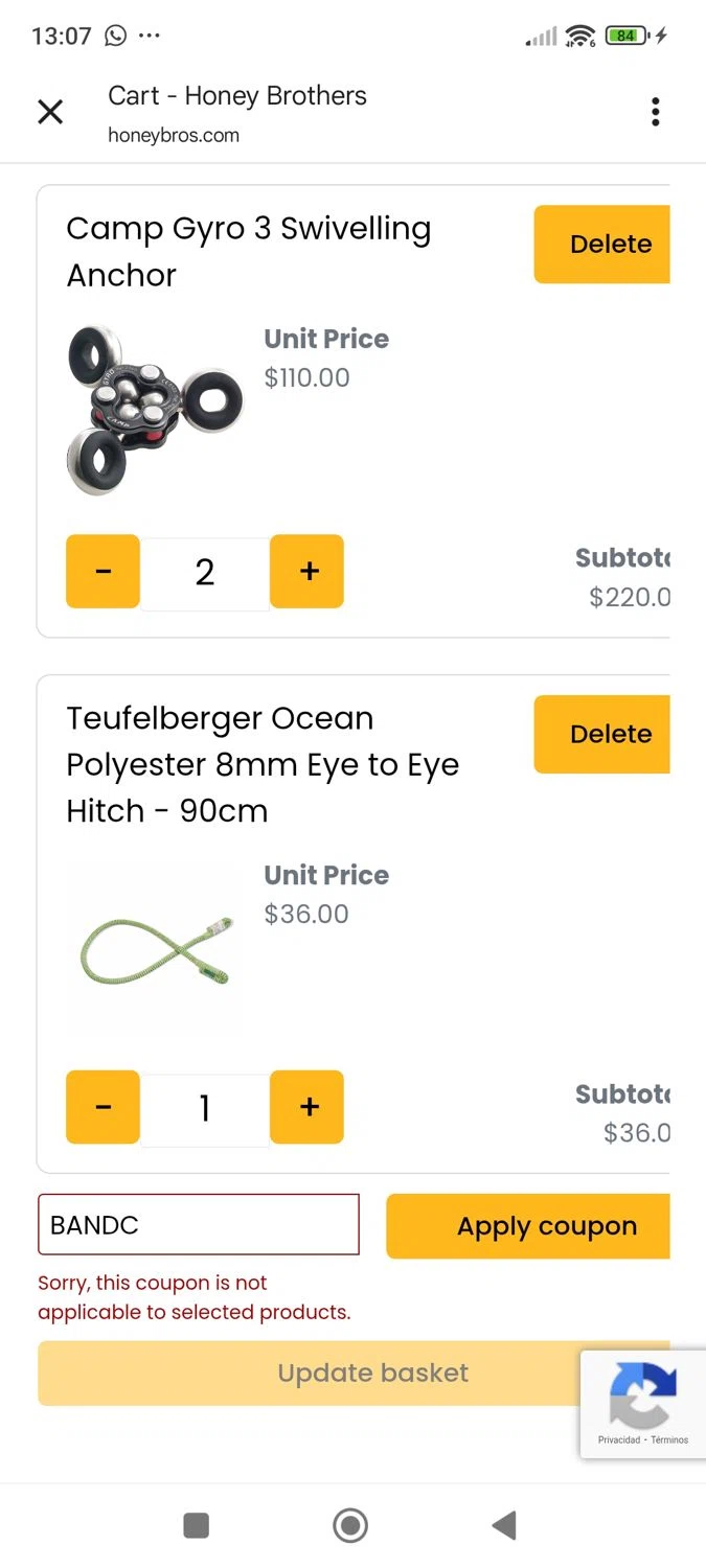 Honey Brothers discount code screenshot showing code BANDC applied at Honey Brothers checkout page. Uploaded by SimplyCodes community member ShieldWhiz4659 on Nov 4, 2025