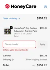 Honeycarepets coupon verification screenshot