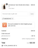 MADISON15 coupon verification screenshot