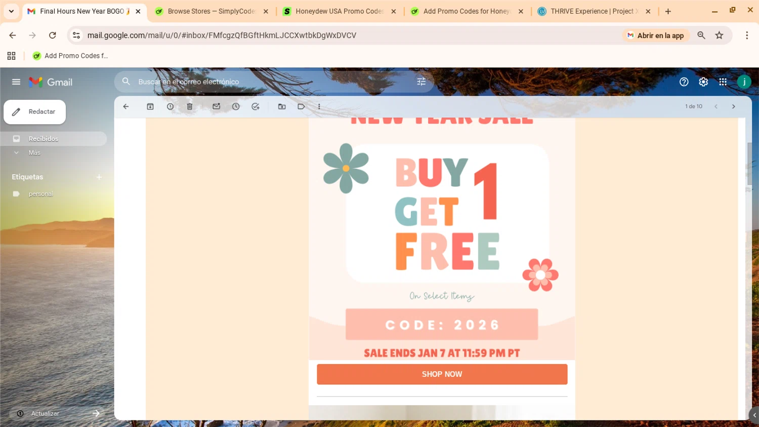 Honeydew USA discount code screenshot showing code 2026 applied at Honeydew USA checkout page. Uploaded by SimplyCodes community member yennifergonzalez on Jan 7, 2026