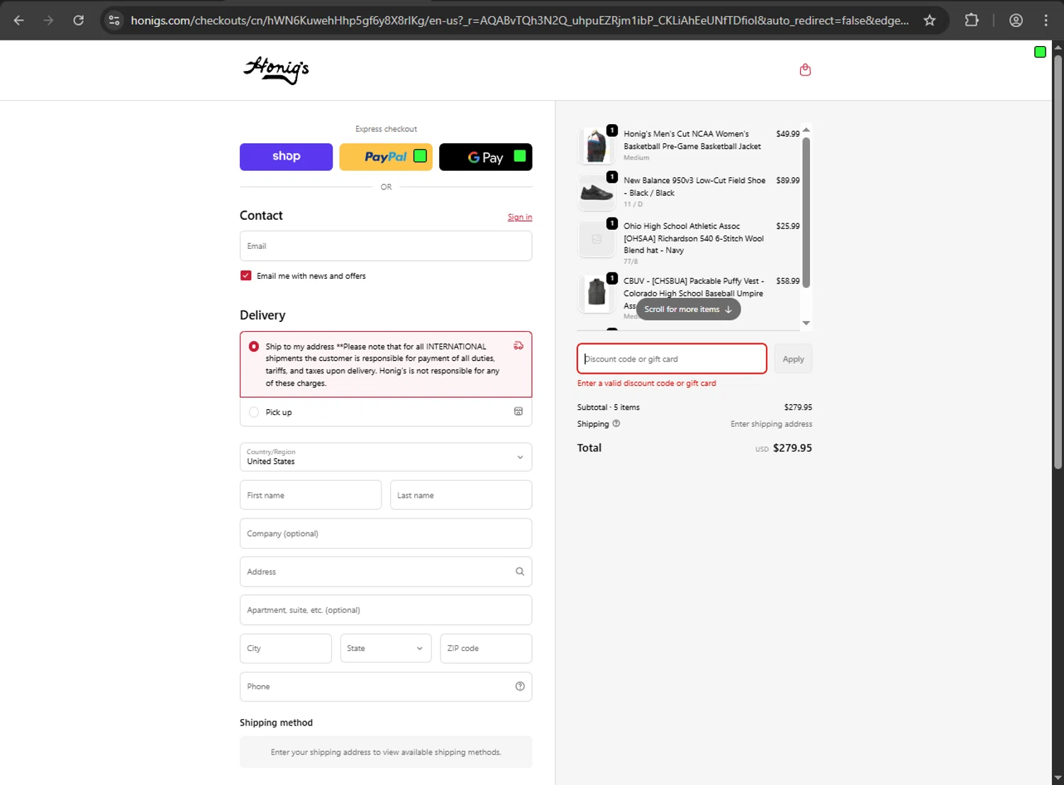 Honig's discount code screenshot showing code Daytwo15 applied at Honig's checkout page. Uploaded by SimplyCodes community member RayliMC on Dec 12, 2025