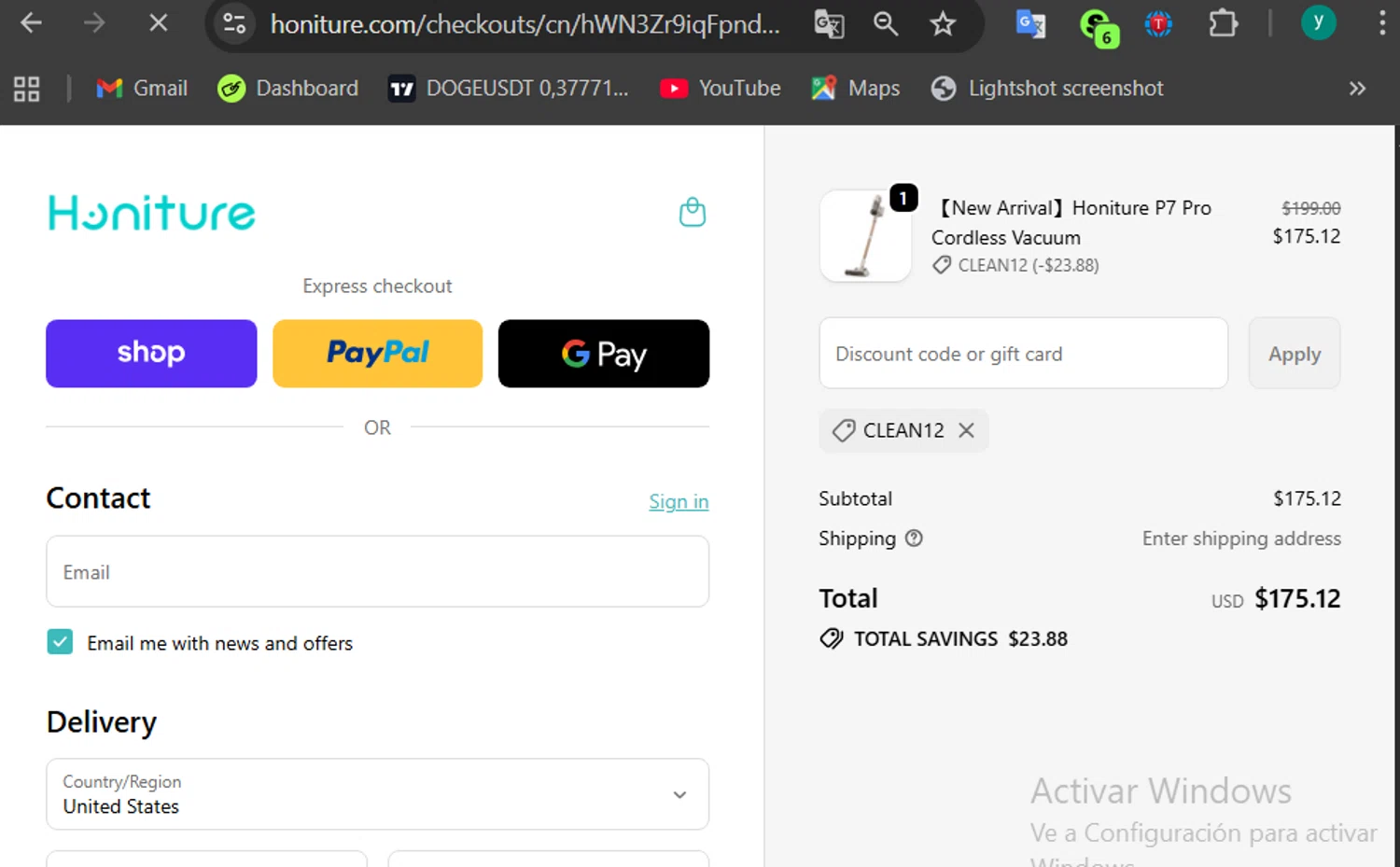 Honiture promo code screenshot showing code CLEAN12 applied at Honiture checkout page. Uploaded by SimplyCodes community member 502312 on Oct 16, 2025