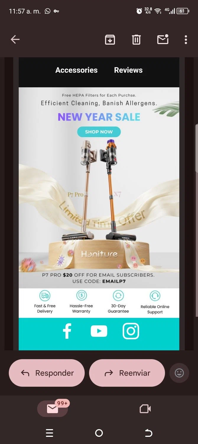 Honiture promo code screenshot showing code Emailp7 applied at Honiture checkout page. Uploaded by SimplyCodes community member kellymoreno on Jan 5, 2026