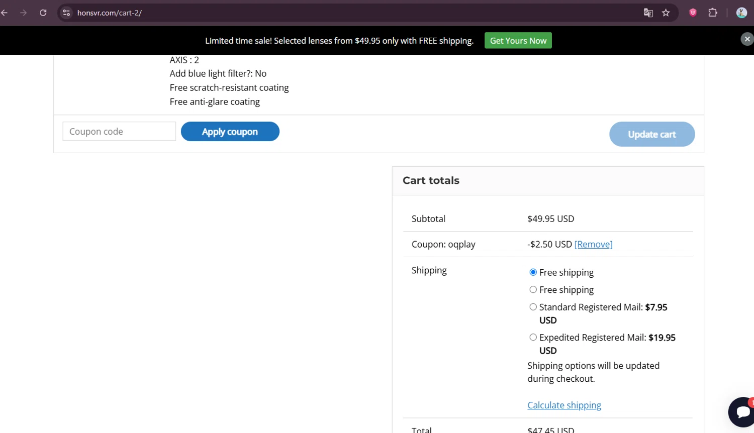 Hons VR coupon code screenshot showing code OQPLAY applied at Hons VR checkout page. Uploaded by SimplyCodes community member elgatobravo on Jun 6, 2025