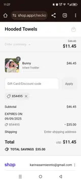854495 coupon verification screenshot