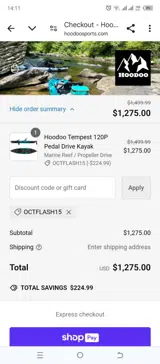 OCTFLASH15 coupon verification screenshot