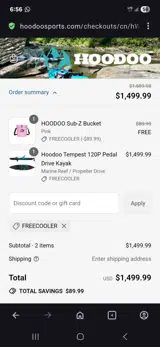 Freecooler coupon verification screenshot