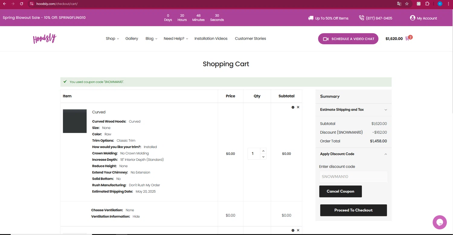Hoodsly discount code screenshot showing code SNOWMAN10 applied at Hoodsly checkout page. Uploaded by SimplyCodes community member Turiderss on Apr 8, 2025
