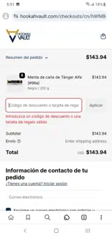 Hookah Vault coupon verification screenshot
