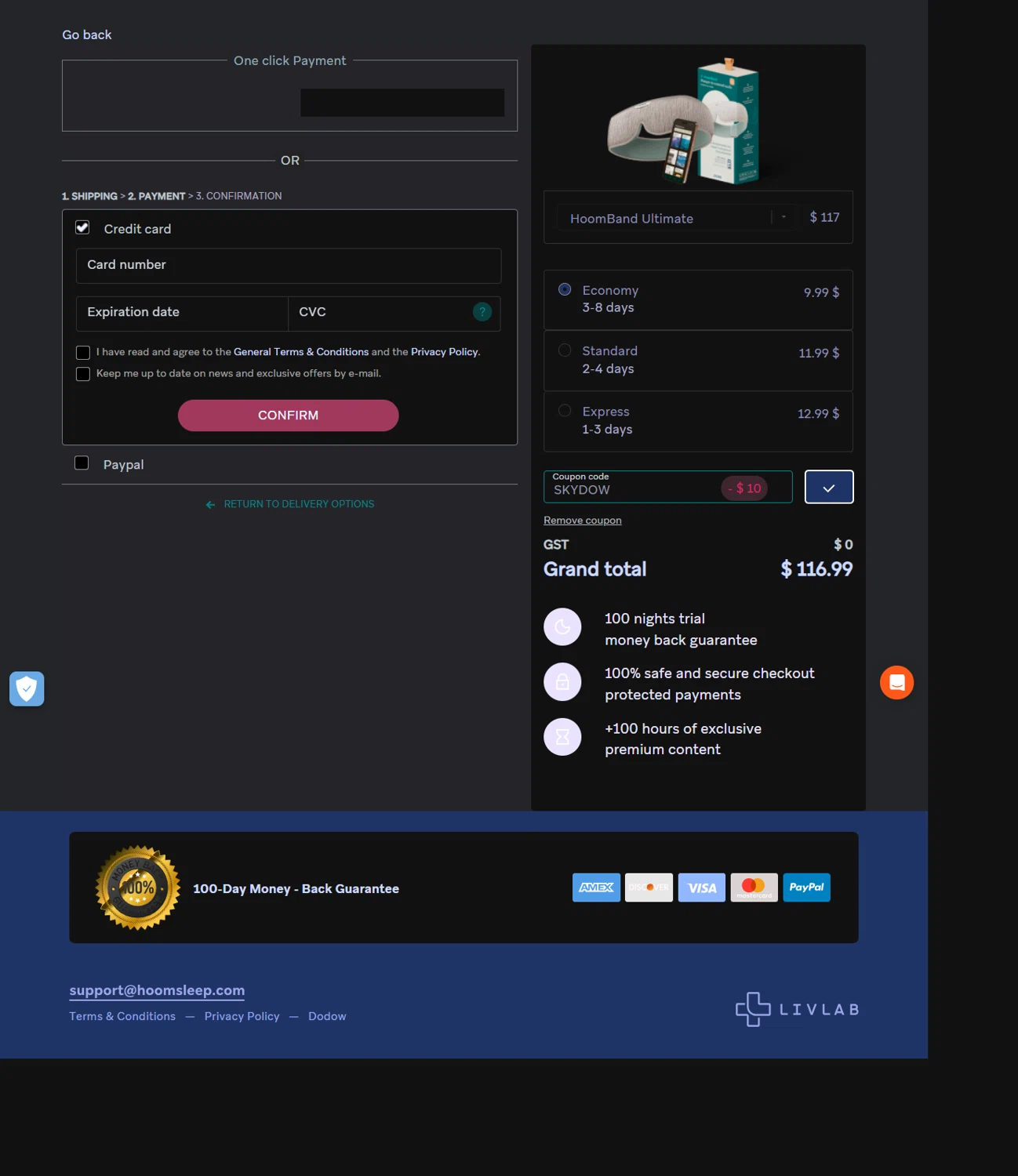 HoomBand checkout page showing HoomBand promo code box | Screenshot taken by SimplyCodes community member on May 22, 2024