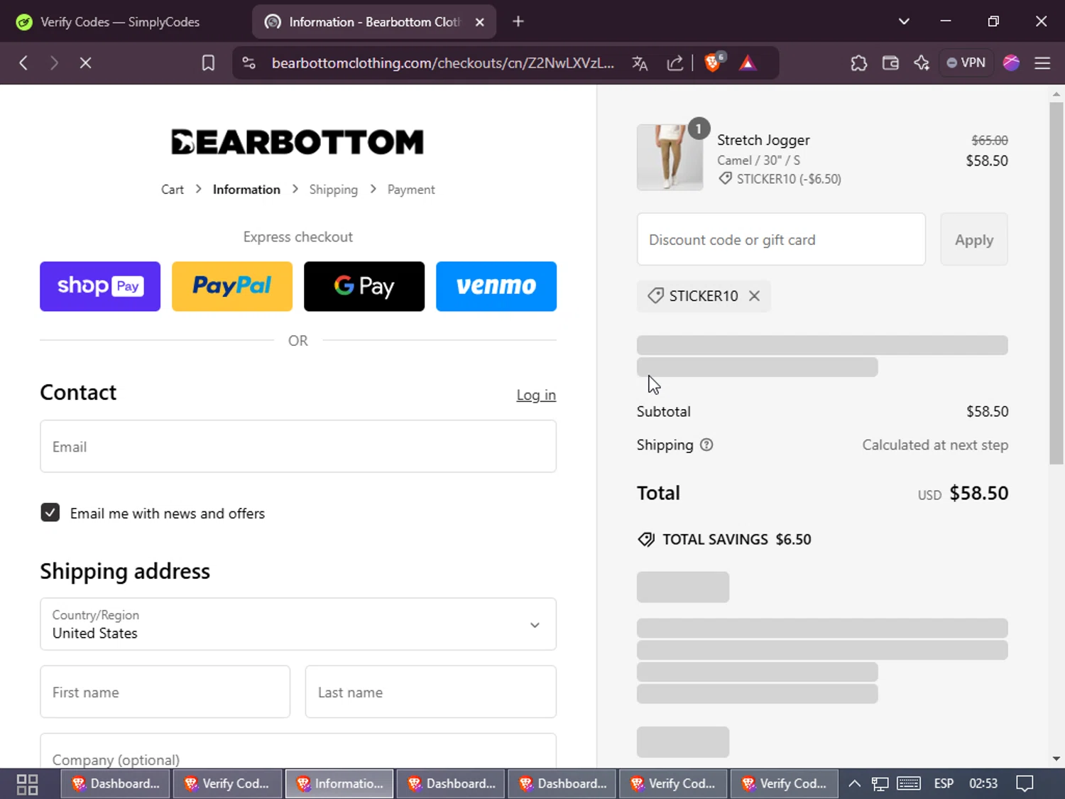 Hoooked discount code screenshot showing code LOVEYARN applied at Hoooked checkout page. Uploaded by SimplyCodes community member MoneyEagle4780 on Feb 2, 2025