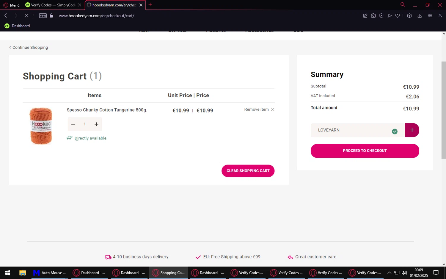 Hoooked checkout page showing Hoooked discount code box | Screenshot taken by SimplyCodes community member on Feb 2, 2025