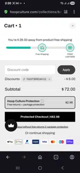 Fastbreak10 coupon verification screenshot
