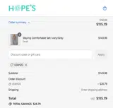 LEAH20 coupon verification screenshot